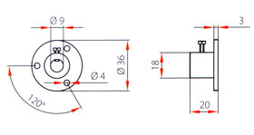 Латунный фланец для биметаллических термометров (Росма)