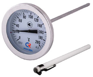 Термометр биметаллический коррозионностойкий БТ-23.220 (игольчатый), серия 220 (Росма)