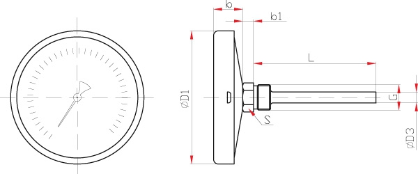 Схема (чертеж)  термометра БТ-51.220