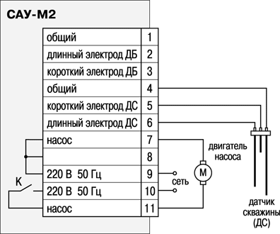 Схема подключения САУ-М2