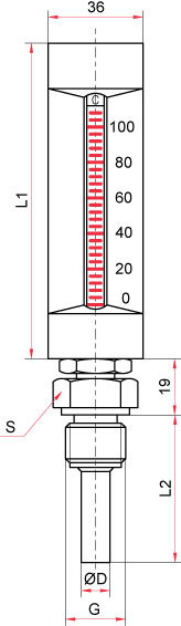 Термометры жидкостные виброустойчивые ТТ-В (прямое присоединение)