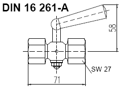 Кран для манометра Шнайдер муфта-муфта G1/2 - Schneider