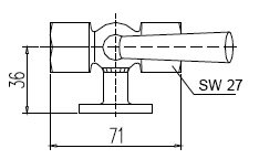 Кран для манометра Шнайдер муфта-муфта G1/2  с фланцем