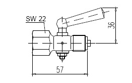 Трехходовой кран для манометра Schneider G3/8 цапфа-муфта